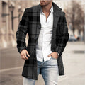 Herren Wollmantel mit Karomuster und klarer Silhouette