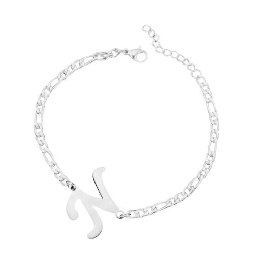 Damen Mädchen Silber Edelstahl Titan Einzelbuchstaben Initialen Armbänder | Shop Nory
