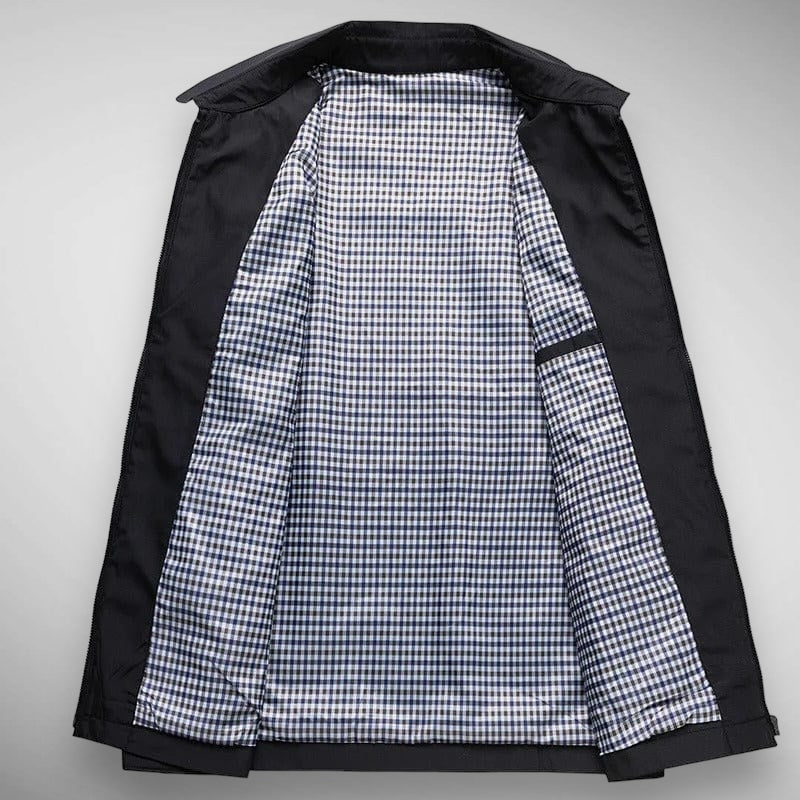 Herren Harrington-Jacke - Karierte Futter & Klassischer Kragen