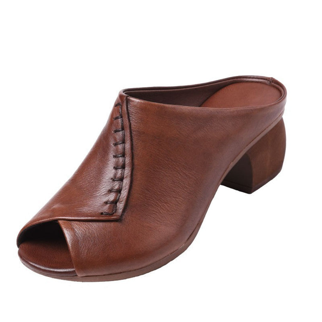 Elegante pantoffeln mit blockabsatz