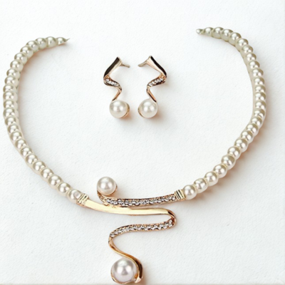 Natürliche Perlen Halskette + Ohrringe Set | Shop Nory