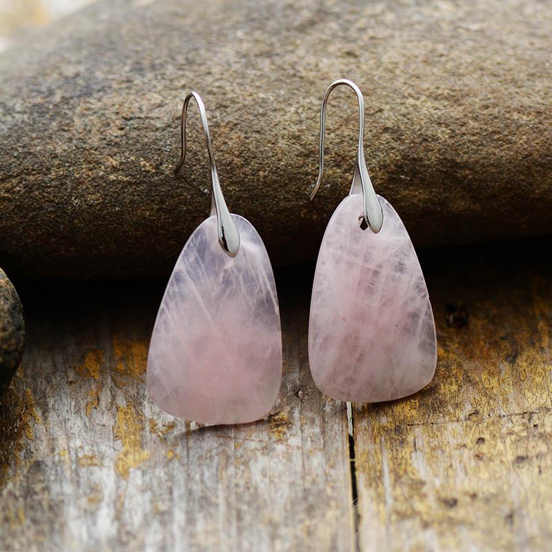 Aura Rosenquarz Schutzohrringe | Shop Nory
