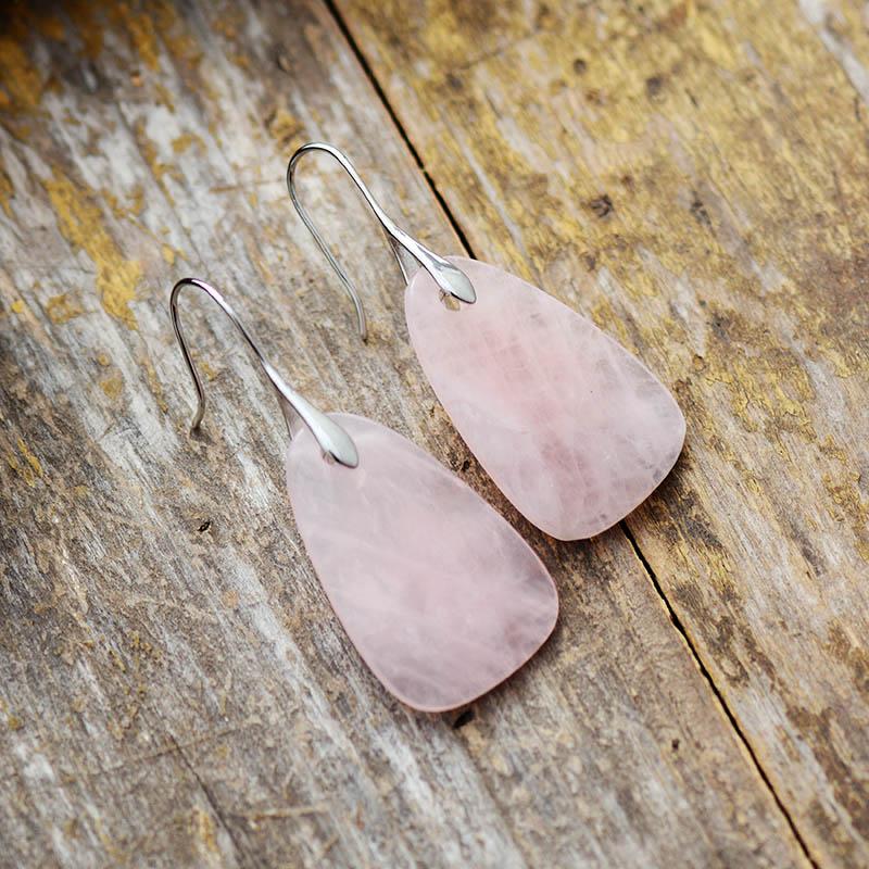 Aura Rosenquarz Schutzohrringe - Ameline | Shop Nory