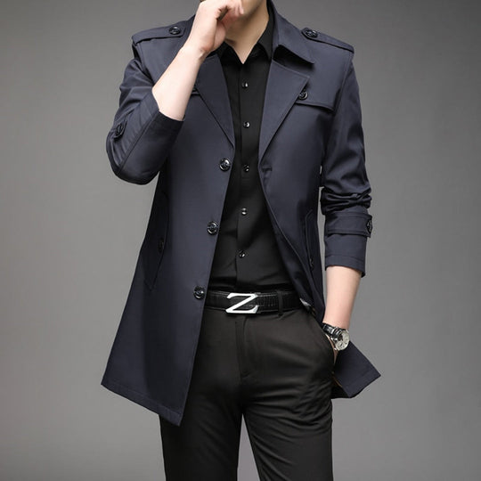 Herren Stilvoller Trenchcoat - Wasserdicht & Winddicht