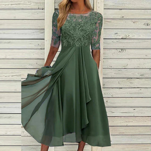 dunkelblaue Festkleid