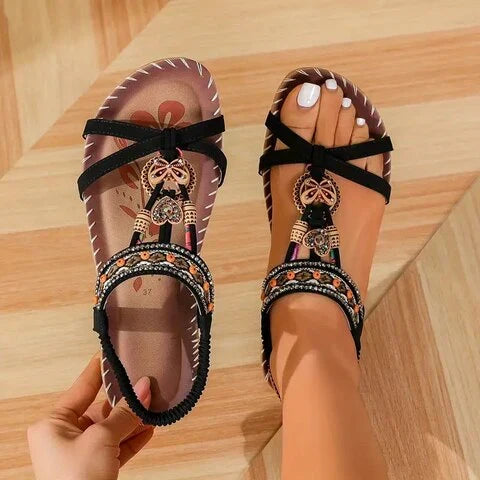 Boho Flache Sandalen