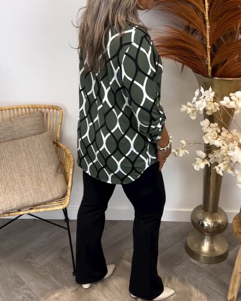 Bluse mit grafischem Druck