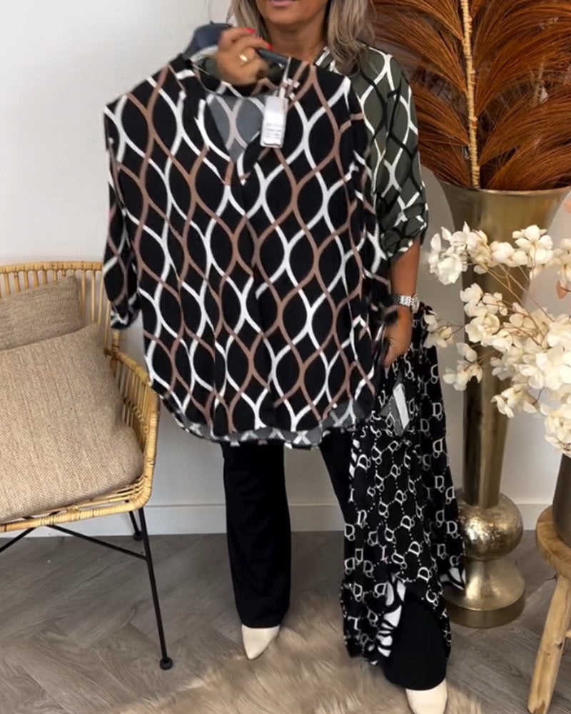Bluse mit grafischem Druck
