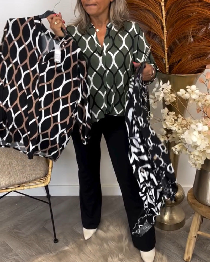 Bluse mit grafischem Druck
