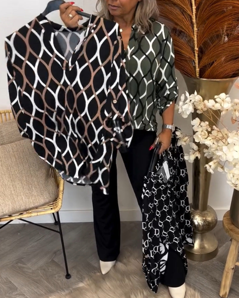 Bluse mit grafischem Druck