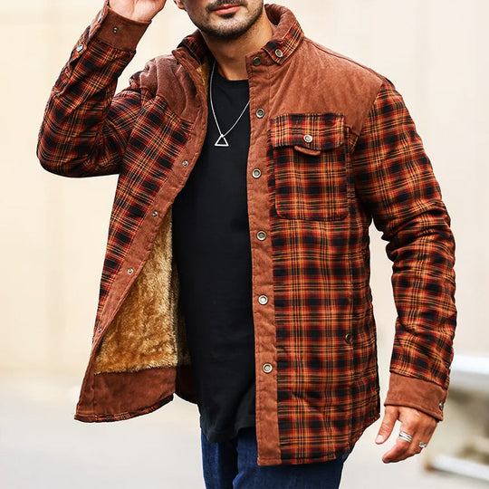 Karierte Sherpa Outdoor Jacke