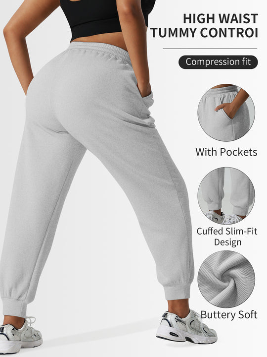 Damen High-Waist Shaping-Jogpant aus Rippfleece mit Taschen Shopy Nory