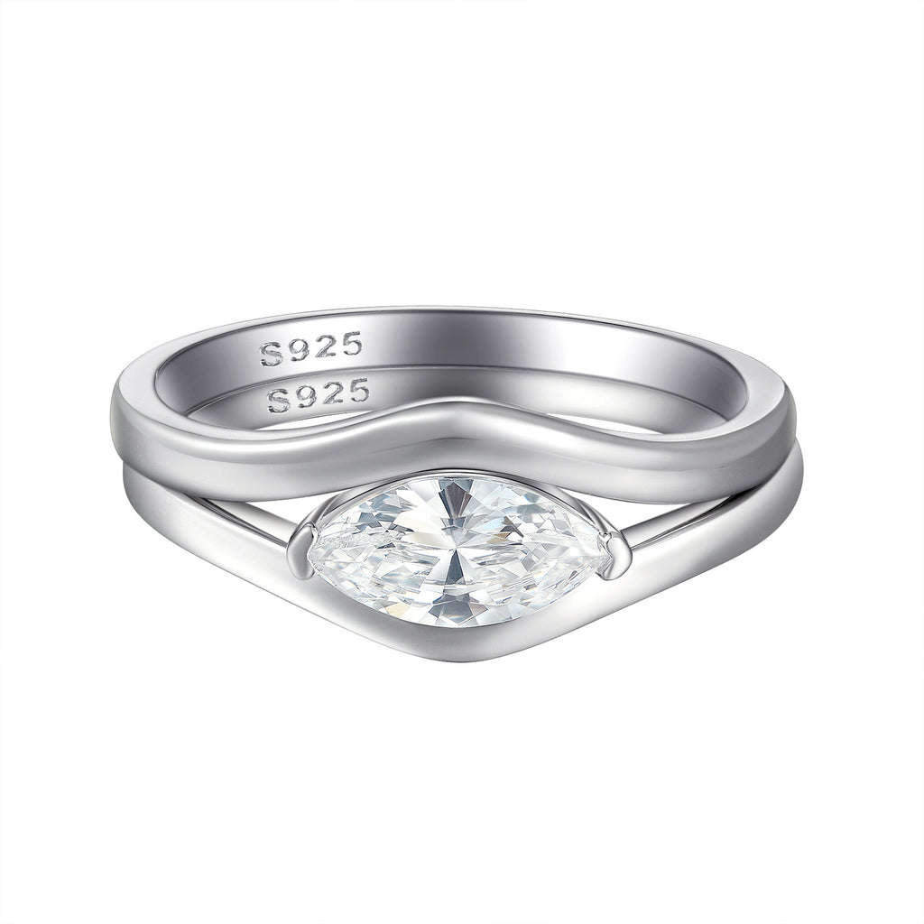 Damen Verlobungsring mit quadratischem Hauptstein und feinem Zirkonia-Besatz Shop Nory