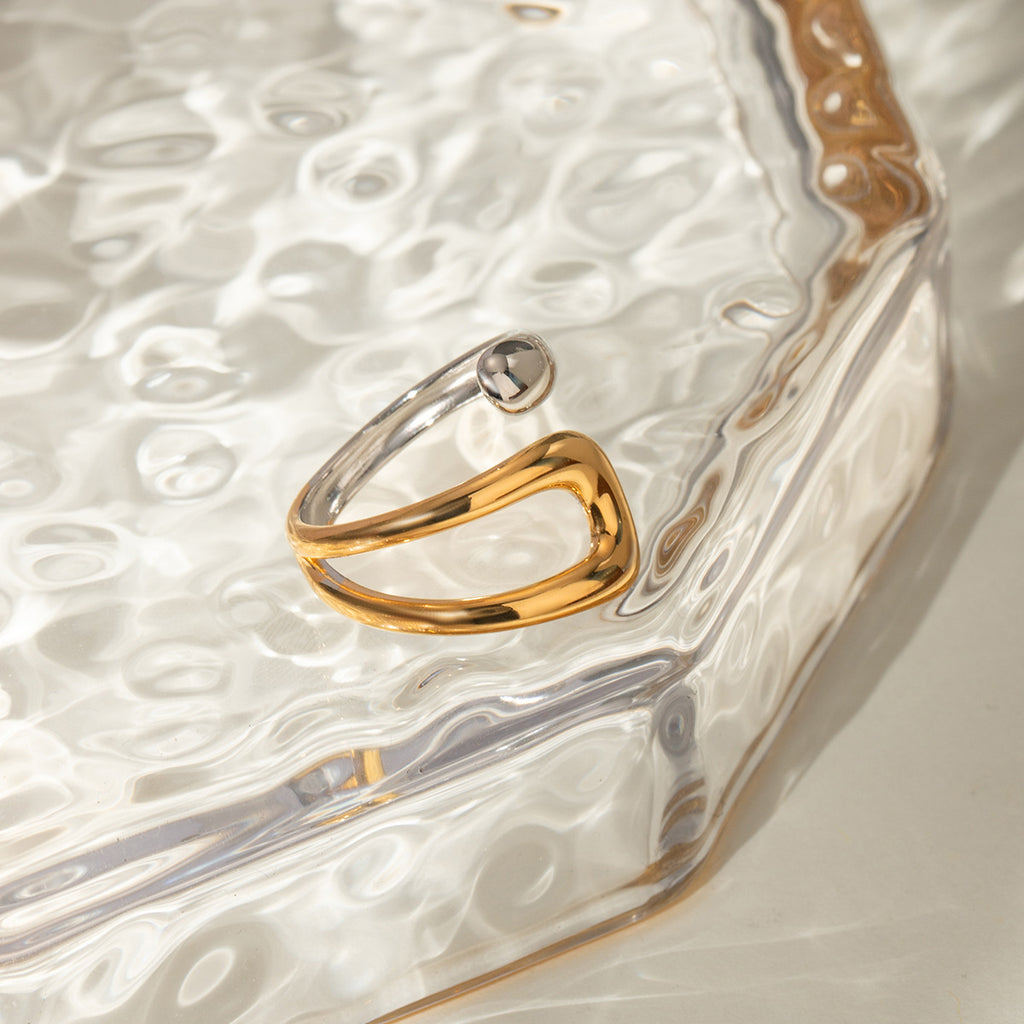 Damen Offener Ring aus hypoallergenem Edelstahl mit verstellbarem Design Shop Nory