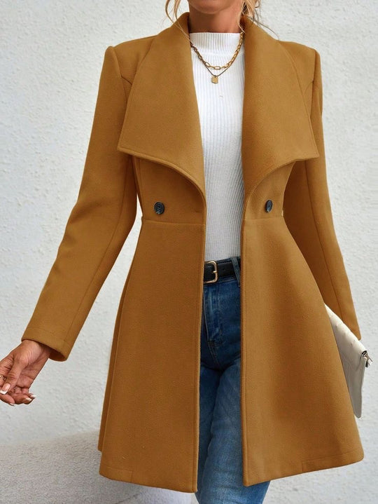 Damen Elegante Doppelreihige Wolljacke
