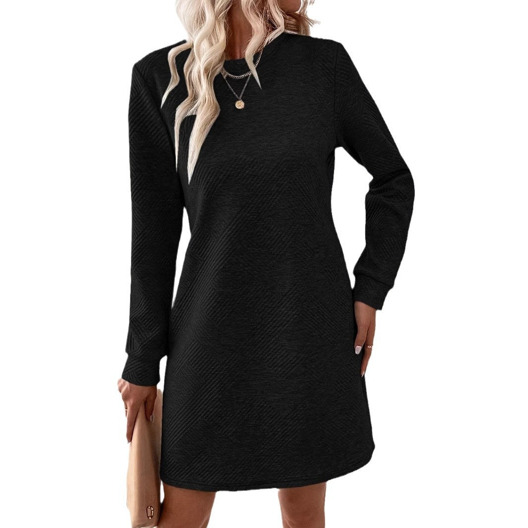 Damen lässiges Sweatkleid mit strukturiertem Design