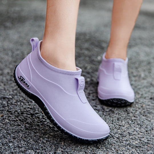 Damen Kurzschaftige wasserdichte Slip‑On Gummistiefelette mit Neoprenkragen und profiliertem Anti‑Rutsch‑Laufsohlen‑Design Shop Nory