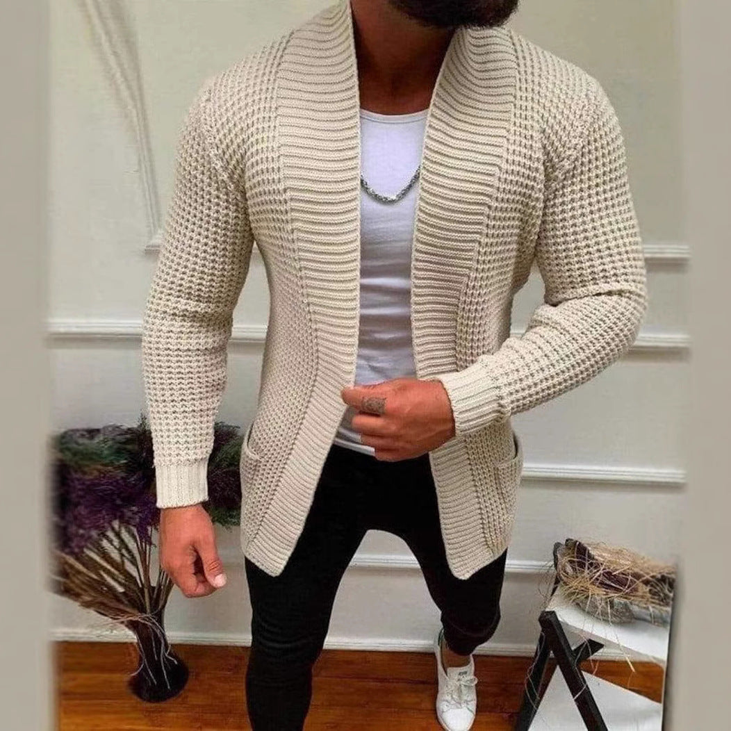 Herren Strickcardigan mit Schalkragen und strukturiertem Waffelmuster Shop Nory
