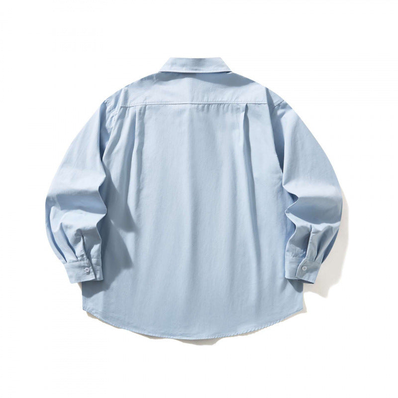 Unisex Oversize-Hemd mit Button-Down-Kragen, Brusttasche und gerundetem Saum Shop Nory