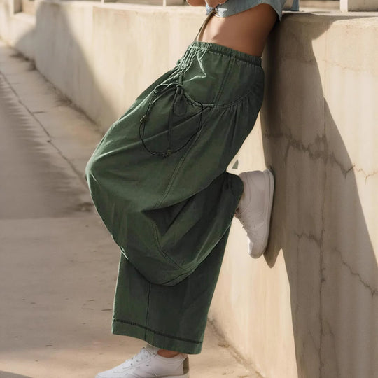 Damen Weite Culotte-Hose mit Kordelzug und großzügigen Taschen Shop Nory