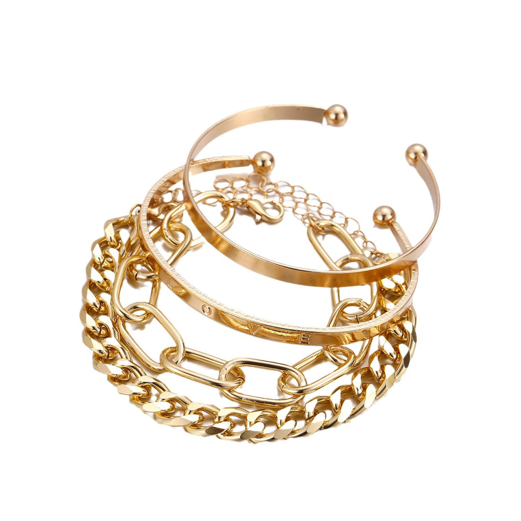 Damen Armreif-Set aus elegantem Edelstahl mit variierenden Designs Shop Nory