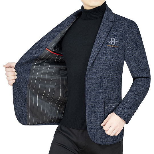 Herren Modernes Einreihiges City-Blazer mit aufgesetzten Taschen und leichter Halbfütterung Shop Nory