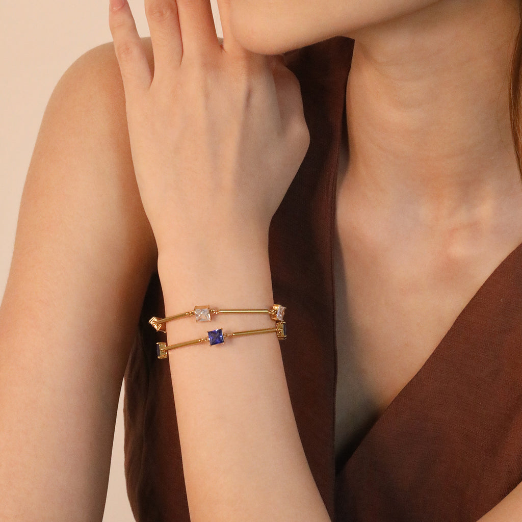 Damen Armband mit funkelnden Zirkonia und elegantem Kettendesign Shop Nory