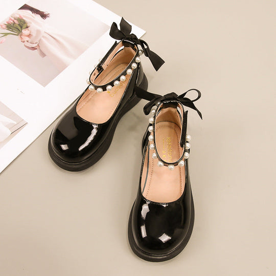Mädchen Ballerina Schuhe mit Perlen- und Schleifendetail