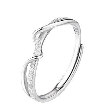 Damen zart geschwungener Ring mit funkelnden Zirkonia Shop Nory