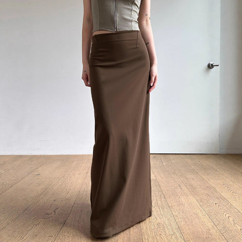 Damen nan taillierter Maxirock mit hohem Bund, geradem Fall und seitlichem Schlitz Shop Nory
