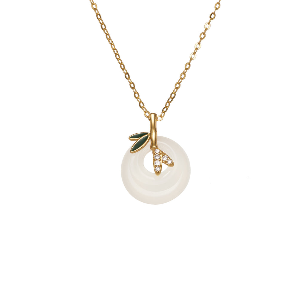 Damen elegante Halskette mit kunstvollem Olivenbaum-Anhänger Shop Nory