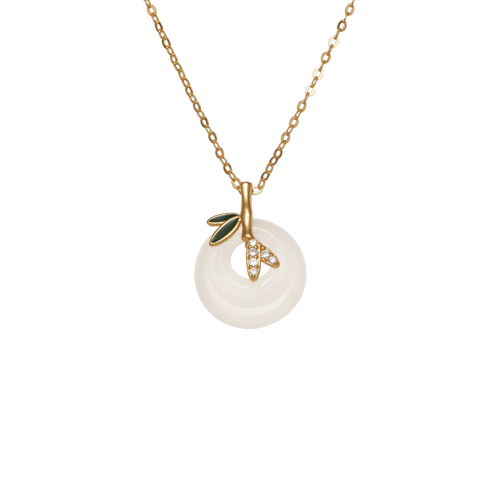 Damen elegante Halskette mit kunstvollem Olivenbaum-Anhänger Shop Nory