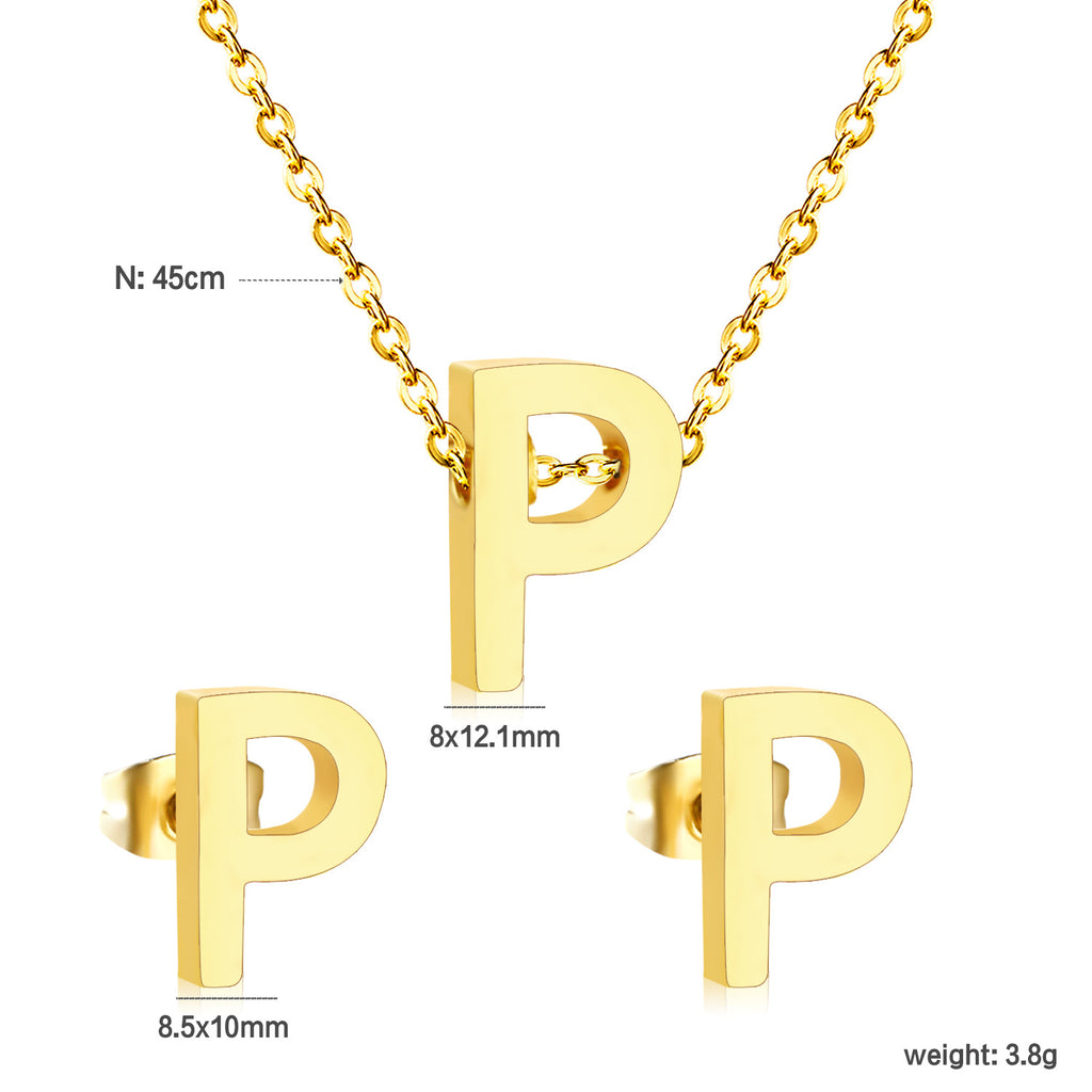 Damen Schmuckset mit K-Anhänger und passenden Ohrsteckern Shop Nory