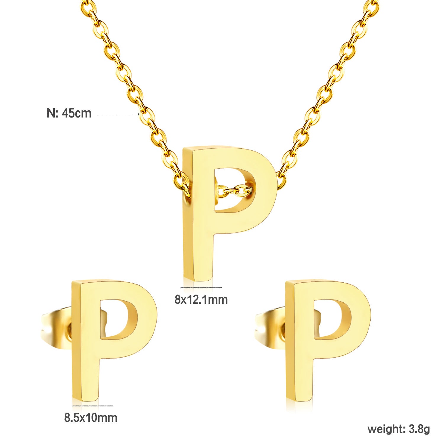 Damen Schmuckset mit K-Anhänger und passenden Ohrsteckern Shop Nory