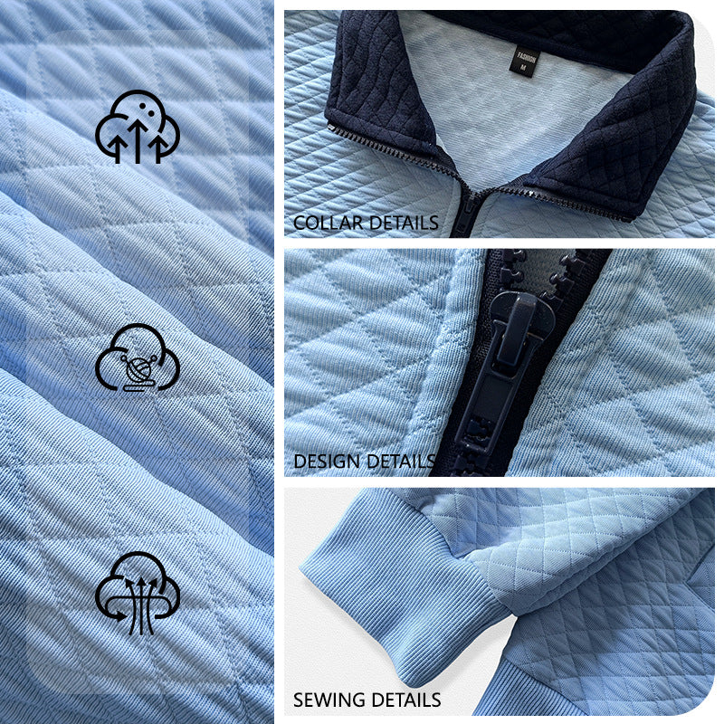 Herren Stepppullover mit Troyerkragen und Halbzip Shop Nory