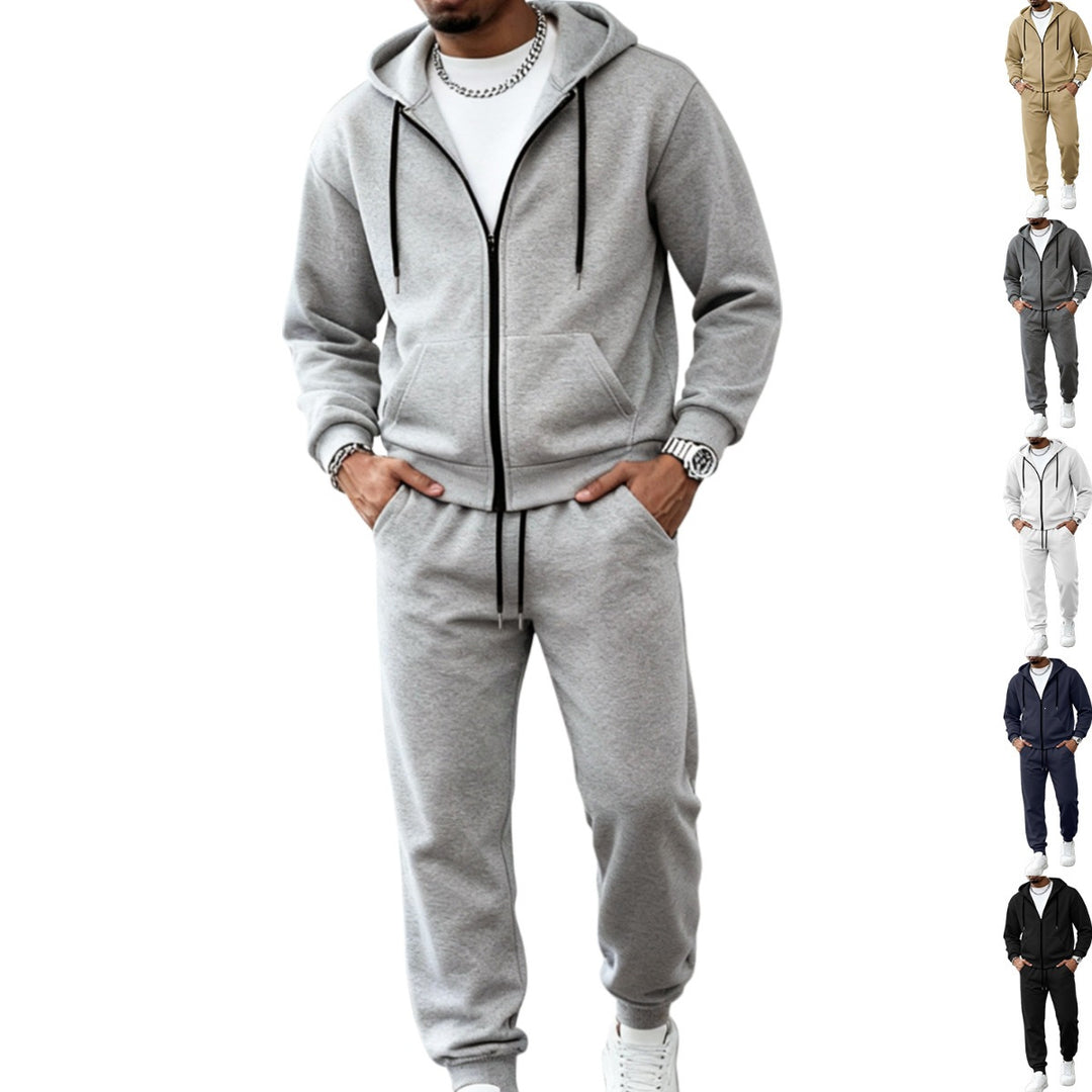 Herren nan zweiteiliges Jogginganzug-Set mit durchgehendem Reißverschluss Kapuzenjacke und taillierter Jogginghose Shop Nory