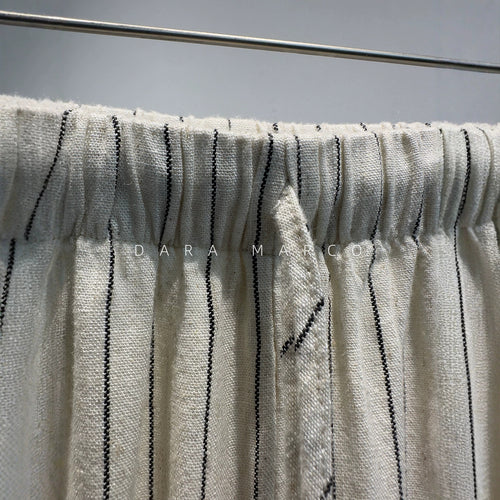 Damen gestreifte hochtaillierte weite Hosen Shop Nory