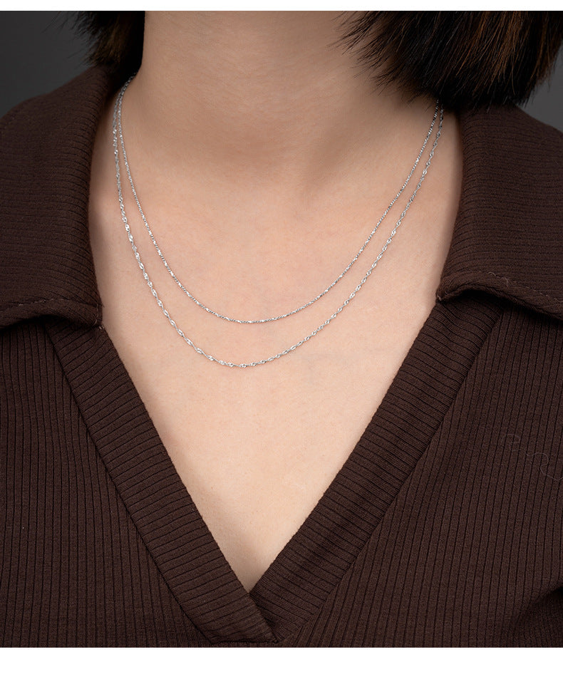 925 Sterling Silber Melonensamen Kette Kabelkette Schmelzkette Beschichtung Geometrische Halskette | Shop Nory