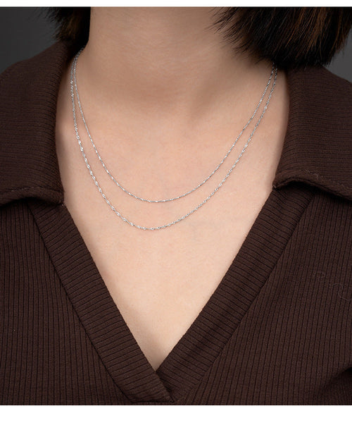 925 Sterling Silber Melonensamen Kette Kabelkette Schmelzkette Beschichtung Geometrische Halskette | Shop Nory