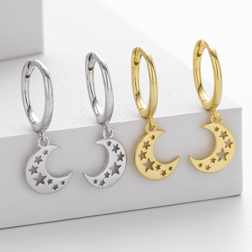 Damen Ohrhänger mit mondförmigem Design aus 925 Sterling Silber Shop Nory