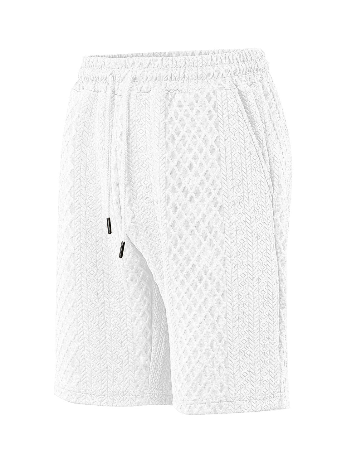 Herren nan strukturierte Lounge-Shorts mit Elastikbund Tunnelzug und seitlichen Eingrifftaschen
