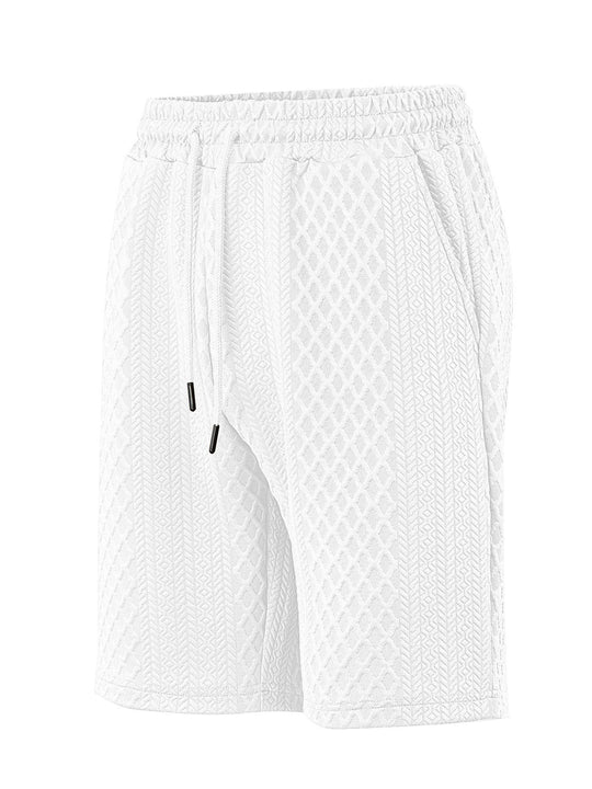 Herren nan strukturierte Lounge-Shorts mit Elastikbund Tunnelzug und seitlichen Eingrifftaschen