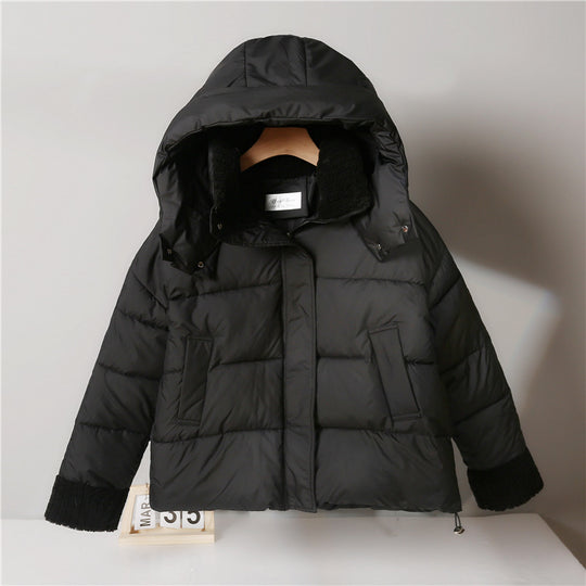 Damen nan kurze wattierte Jacke mit hochschließendem Teddykragen, Fleece-Innenfutter und verstellbarem Saum Shop Nory
