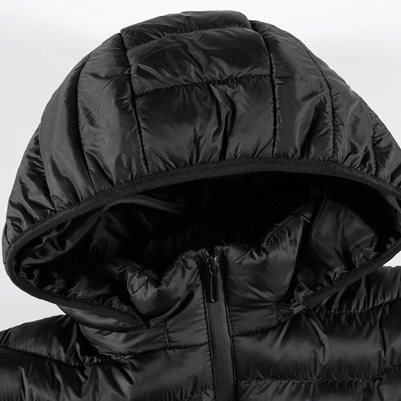 Herren Ultraleichte gesteppte Daunenjacke mit Kapuze, windabweisender Außenhaut und Packfunktion Shop Nory