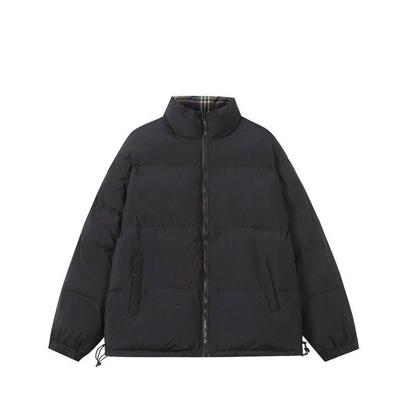 Unisex Boxy-Kurzparka mit gesteppter Isolierung, Tunnelzugsaum und kariert gefüttertem Kragen Shop Nory