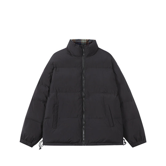 Unisex Boxy-Kurzparka mit gesteppter Isolierung, Tunnelzugsaum und kariert gefüttertem Kragen Shop Nory