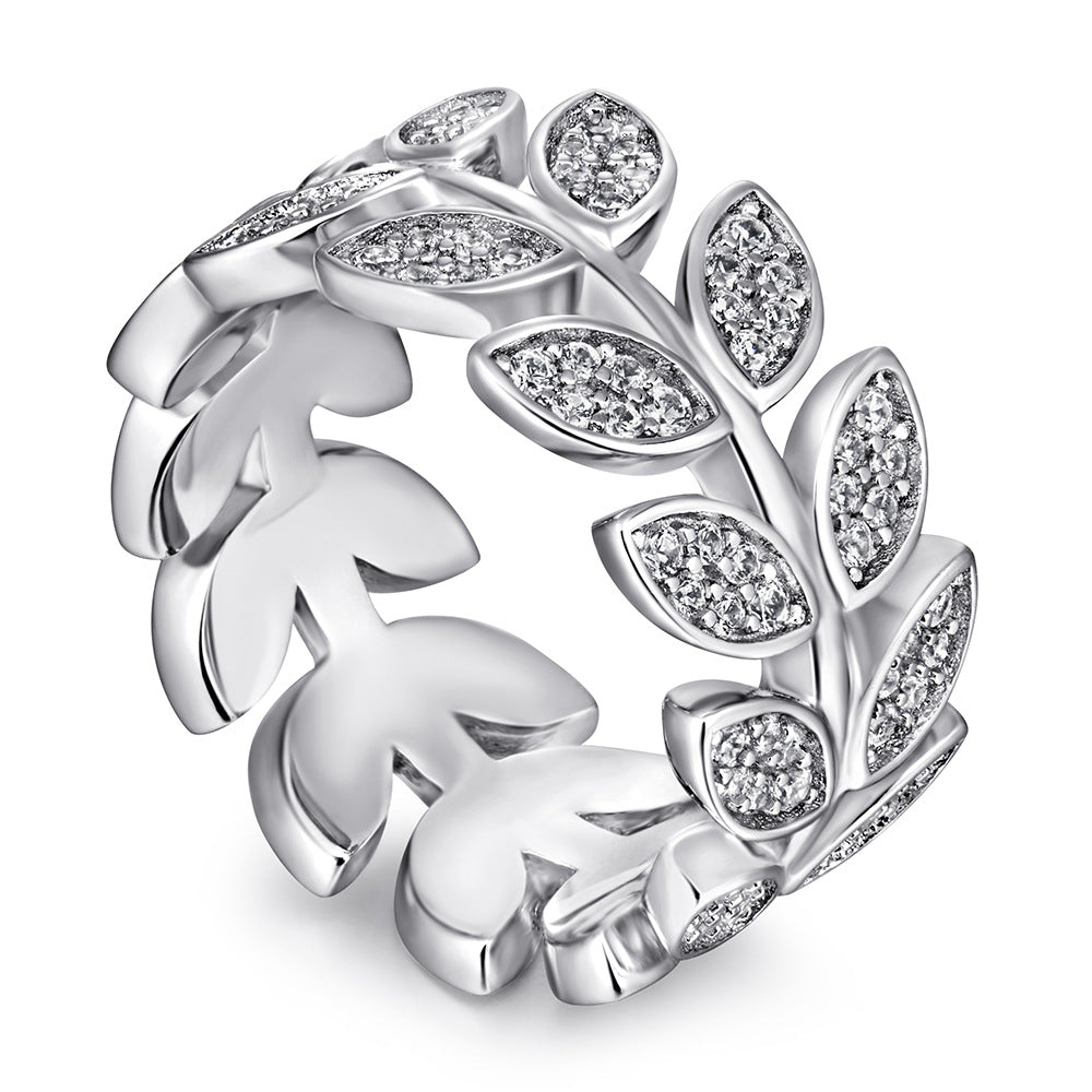 Damen Design Ring mit elegantem Blattmuster Shop Nory
