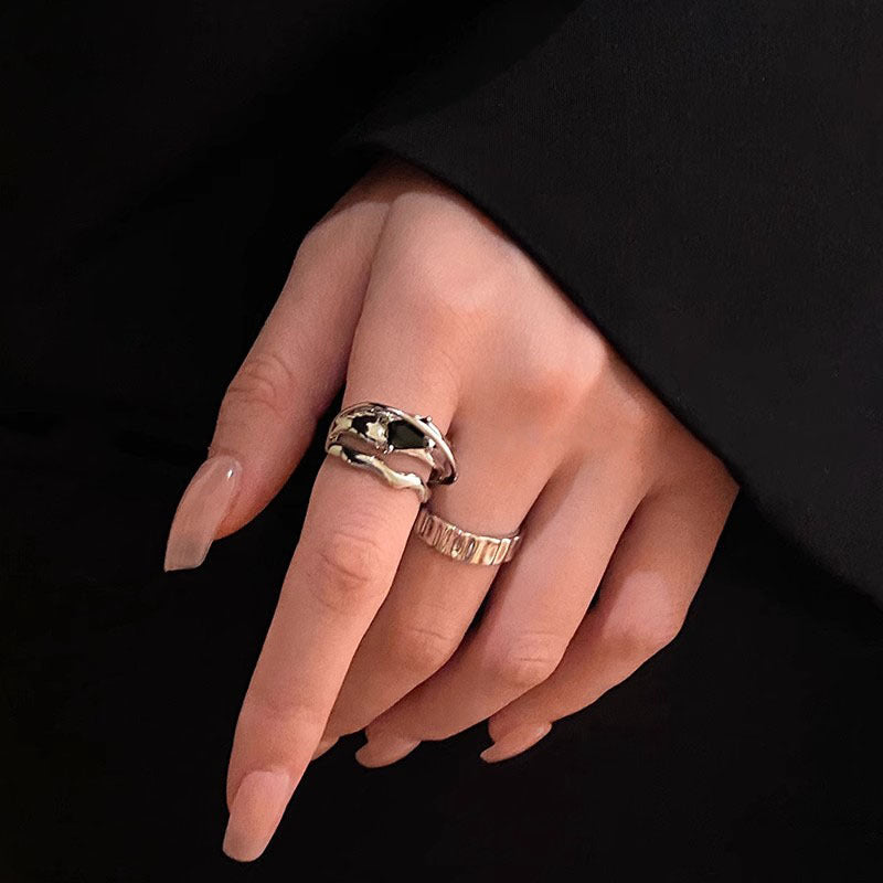 Damen Offener Ring mit geschwungenem Design und glänzender Oberfläche Shop Nory