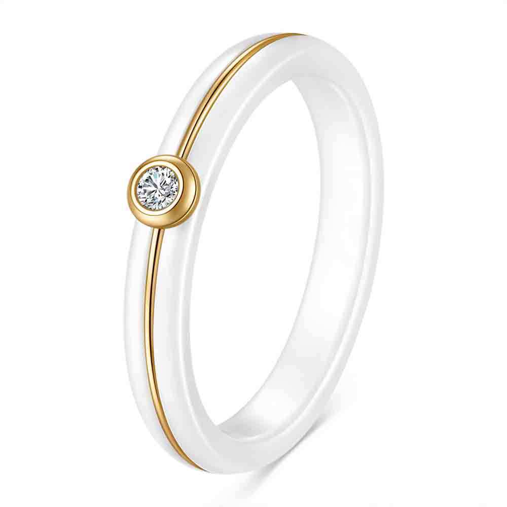 Damen Ring mit funkelndem Zirkonia-Stein und modernem Design Shop Nory