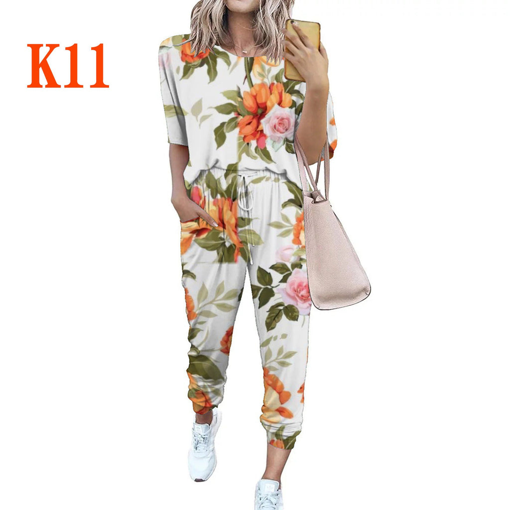 Damen lässiger Jumpsuit mit modischem Batikdesign und praktischen Taschen Shopnory